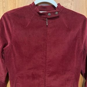 burgundy moto jacket size s